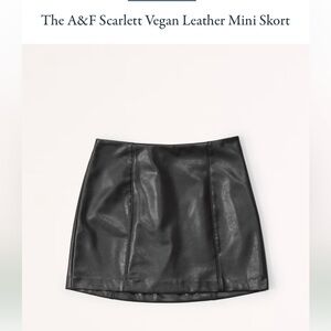 A&F Abercrombie | Black Vegan Leather Skort Size Medium New with tags.